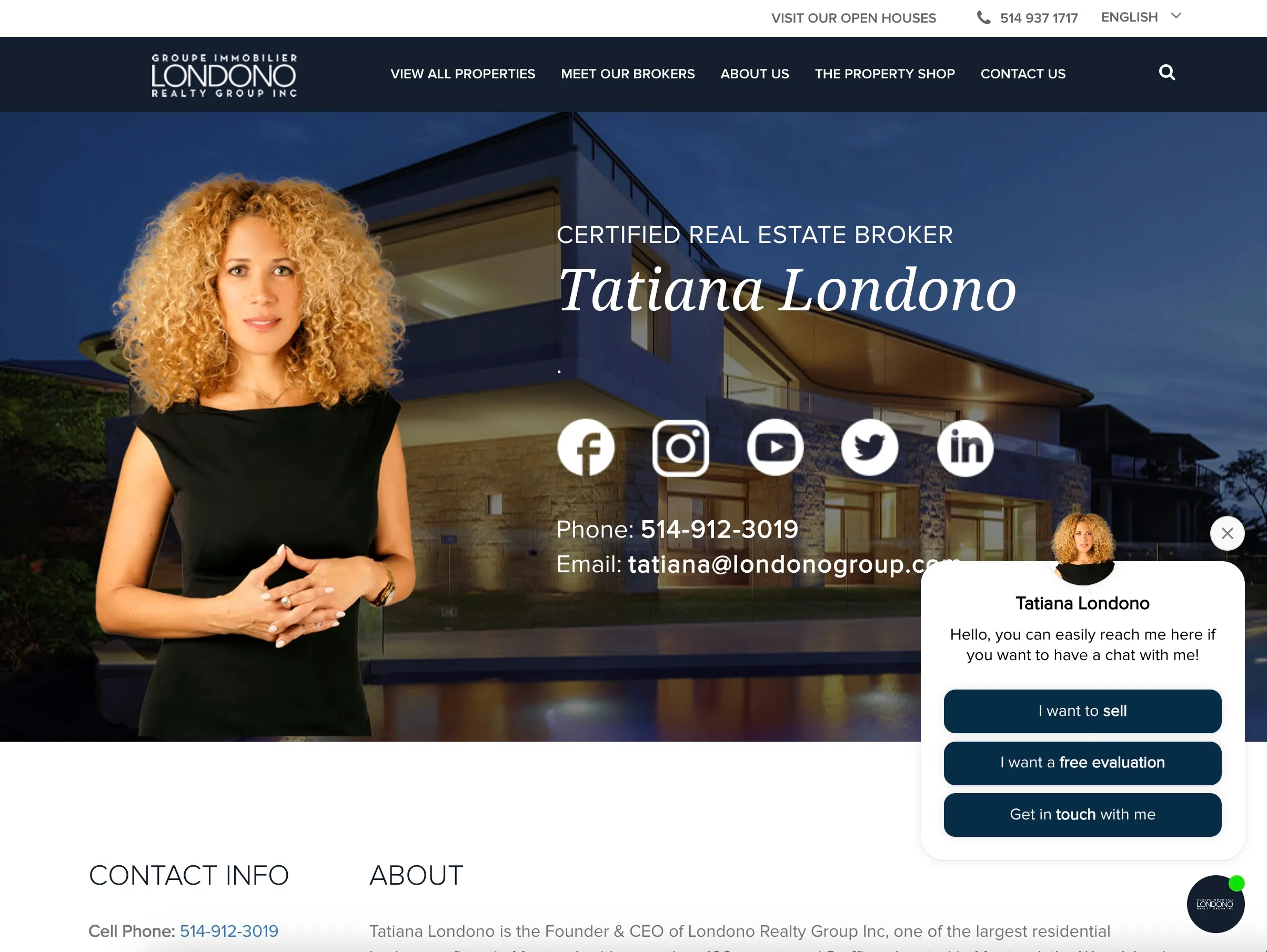 Maklerprofil-Seite der Londono Group