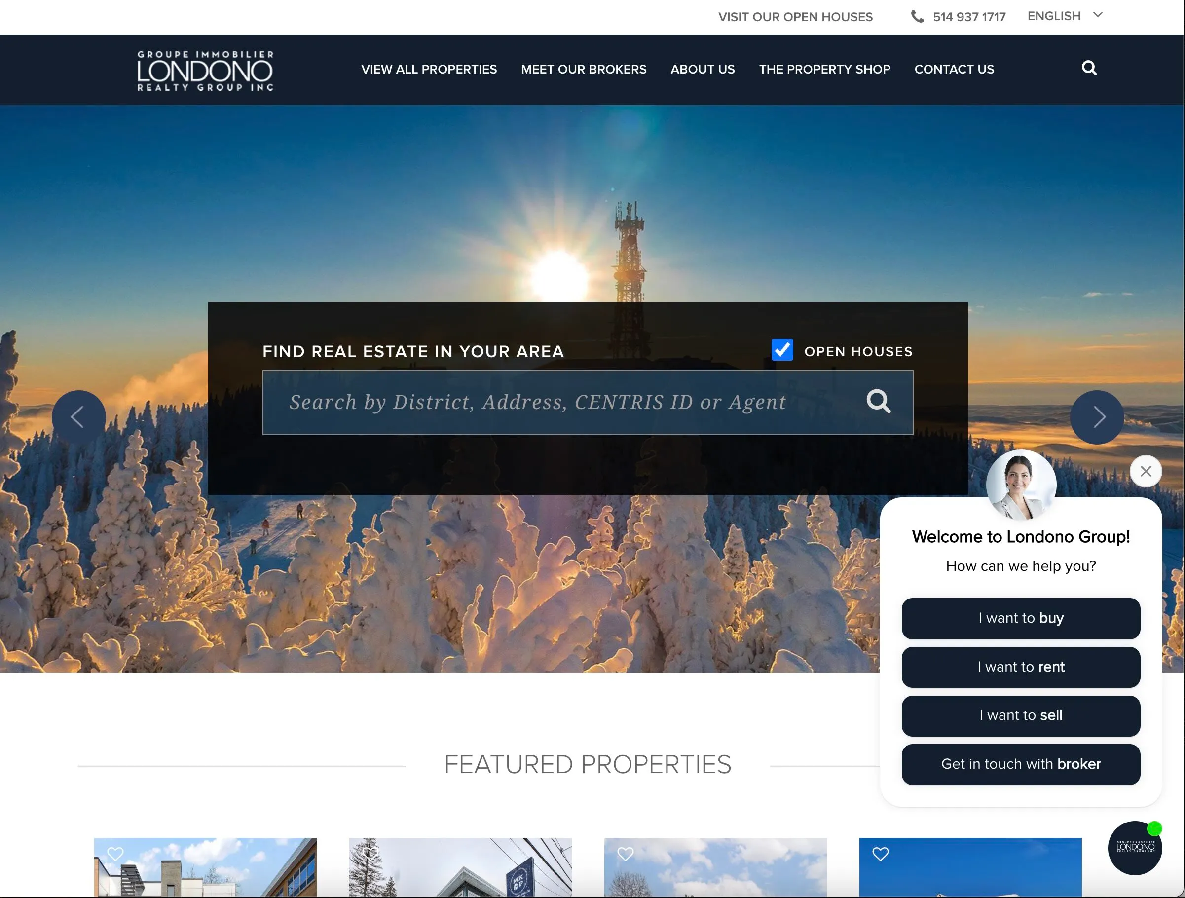 Startseiten-Chatbot der Londono Group