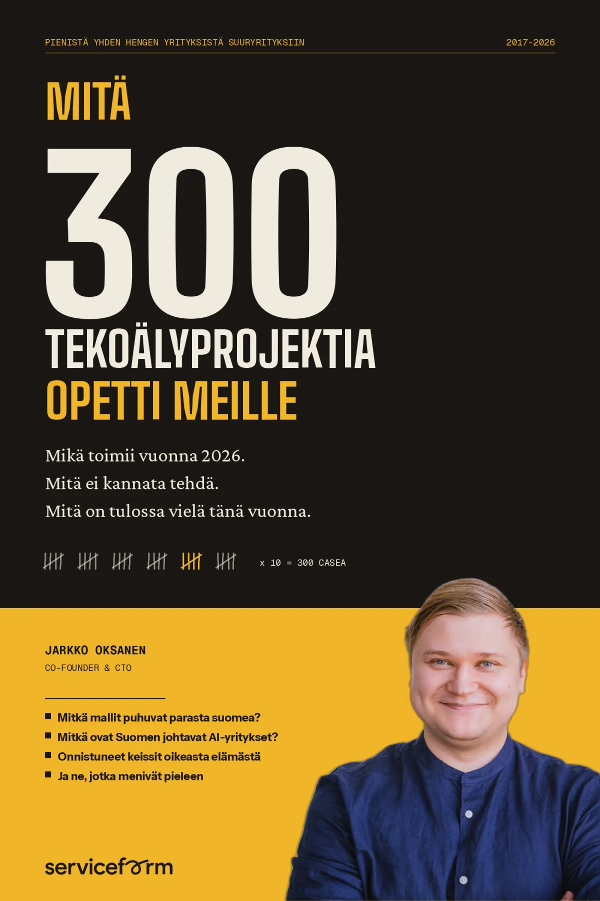 Mitä 300 tekoälyprojektia opetti meille, 32-page PDF cover