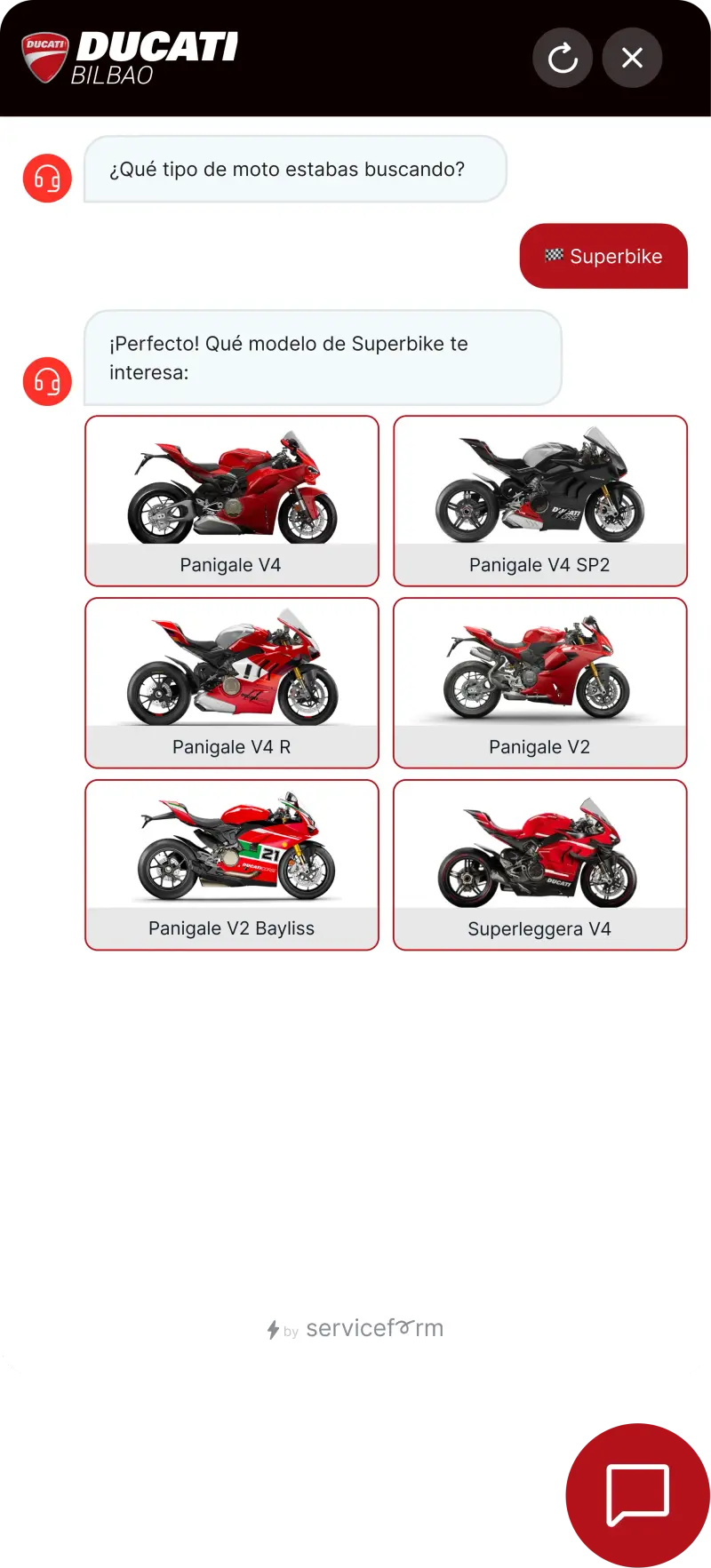 Serviceform bot on a dealership website — trade-in example