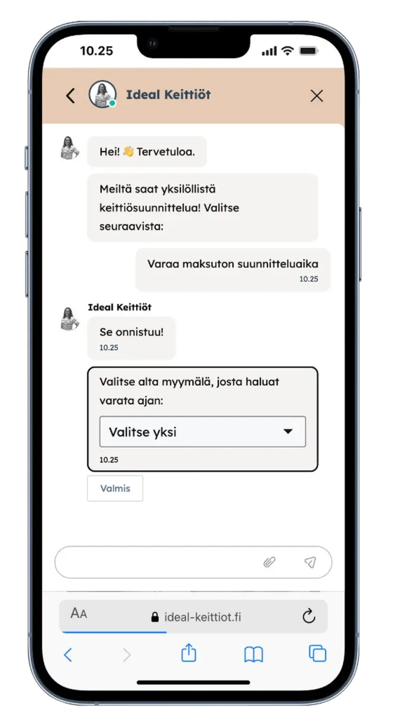 Serviceform-botti suomalaisella verkkosivulla, esimerkki 21