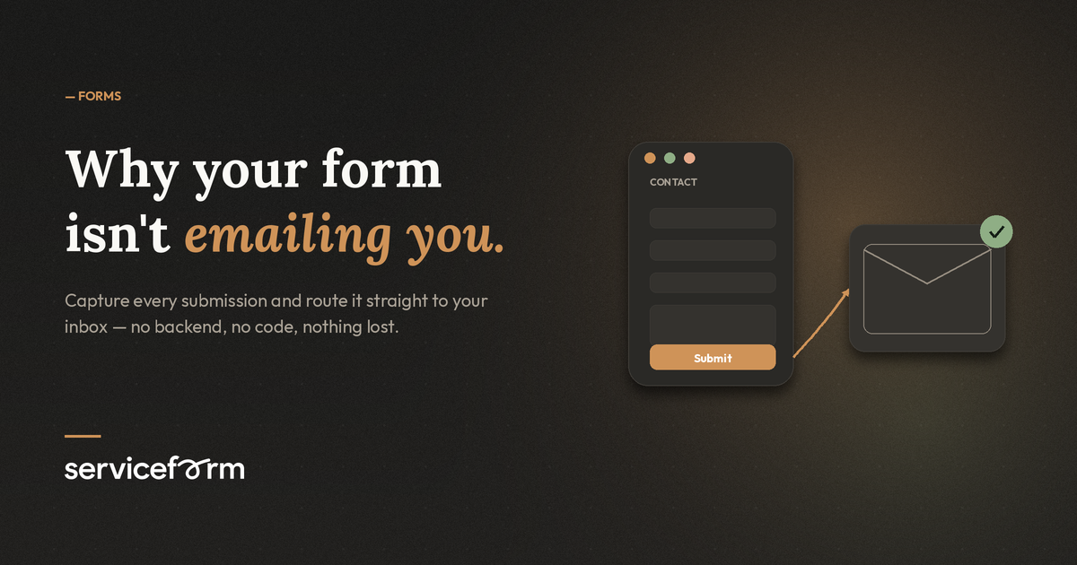 Serviceform Endpoint — capture every form submission and route it to your inbox
